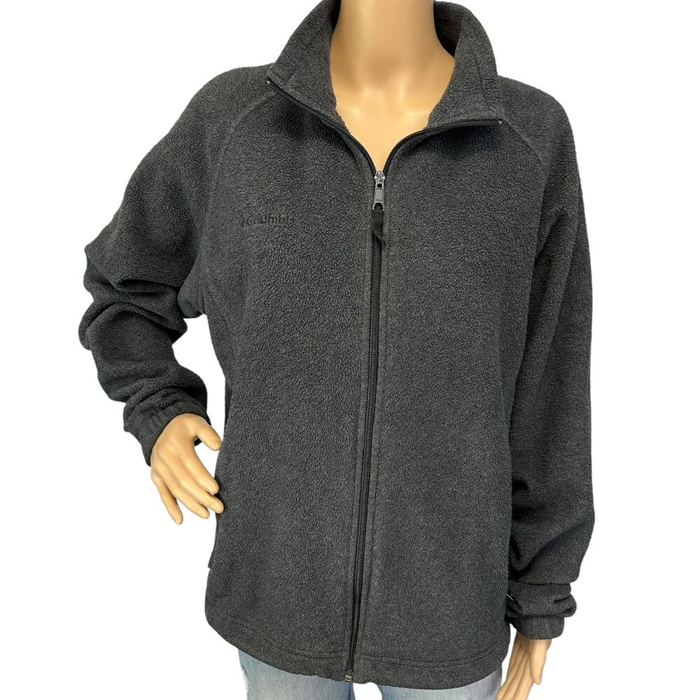 Columbia Full Zip Fleece Jacket Charcoal Gray Size XL - Picture 2 of 10